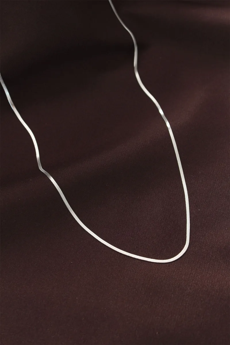 Gümüş Renk İnce İtalyan Zincir 60 Cm Kolye