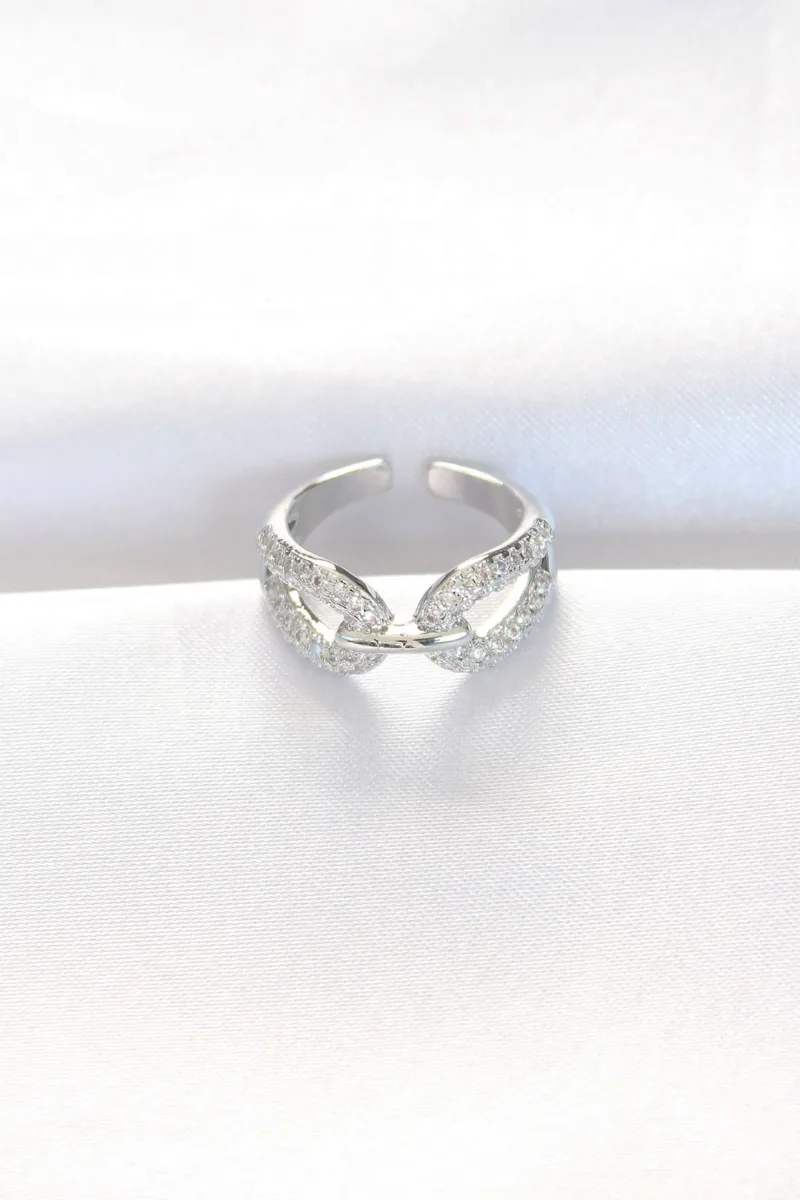 Ayarlanabilir Silver Renk Zirkon Taşlı Yüzük