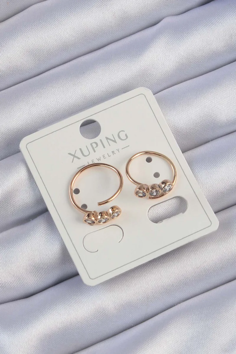 Su Yolu Modeli Zirkon Taşlı Rose Küpe