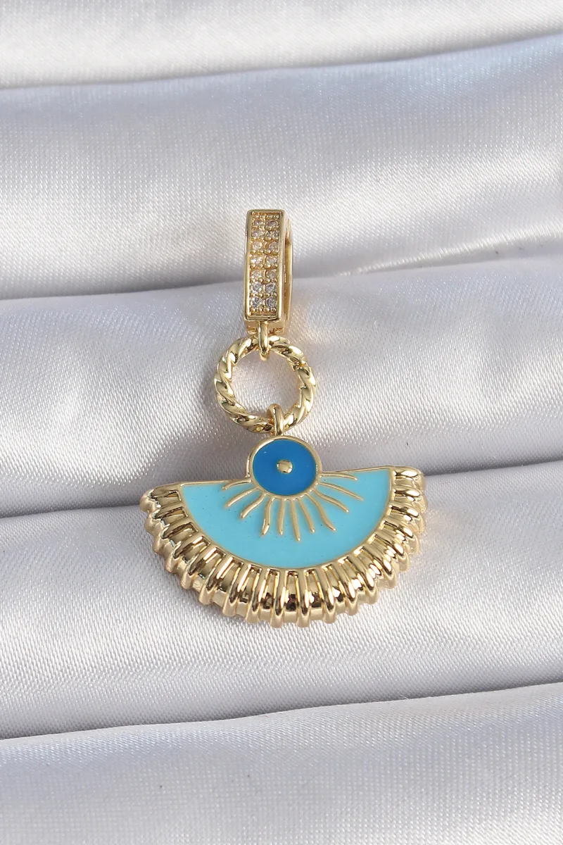 Nazar Boncuklu Pirinç Gold Renk Charm