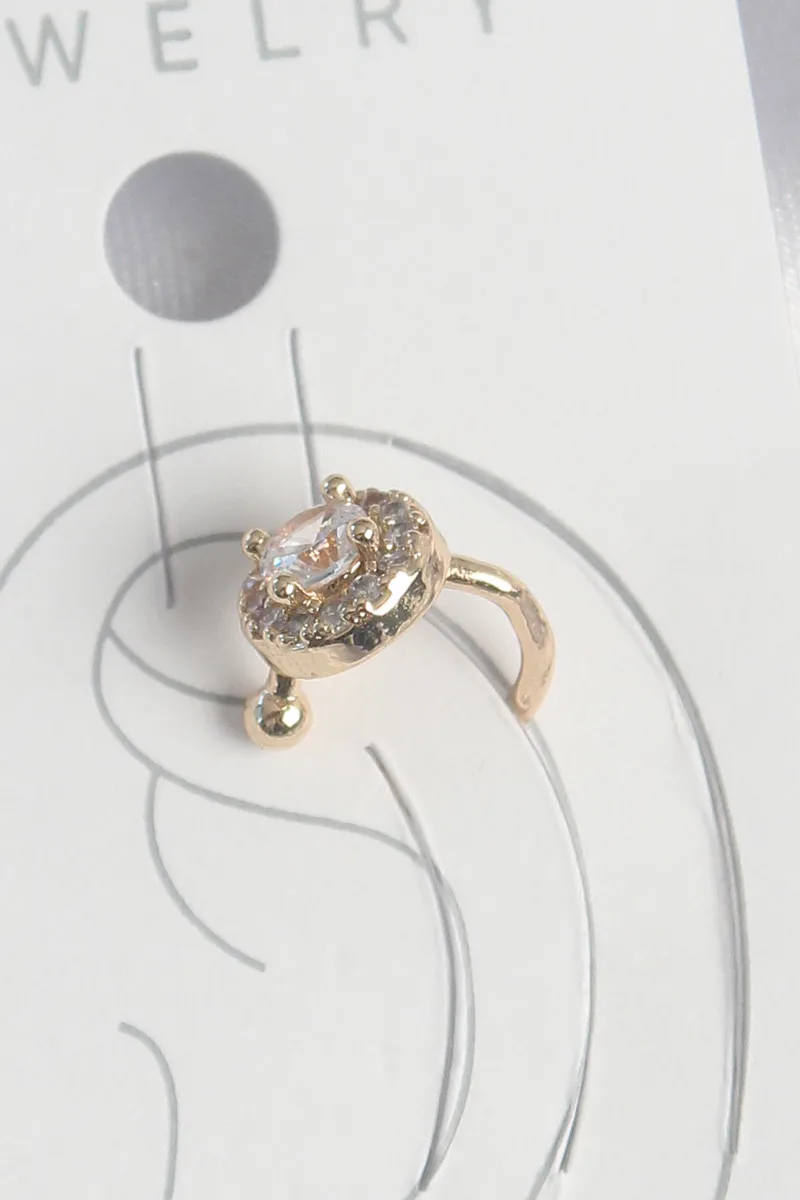 Zirkonlu Gold Renk Kıkırdak Küpe