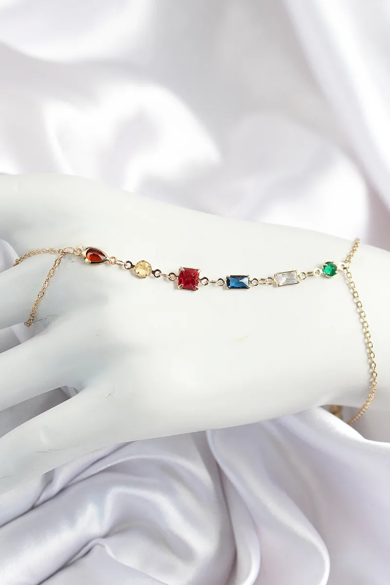 Gold Renk Zirkon Taşlı Y Model Şahmeran
