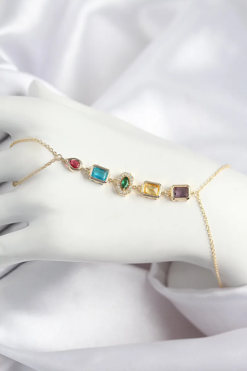 Zirkon Taşlı Gold Renk Şahmeran Model