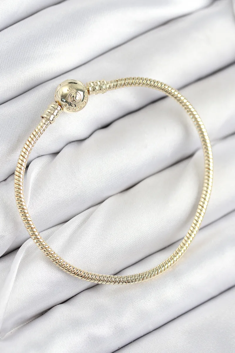 Topcuk Charm Detaylı Gold Bileklik