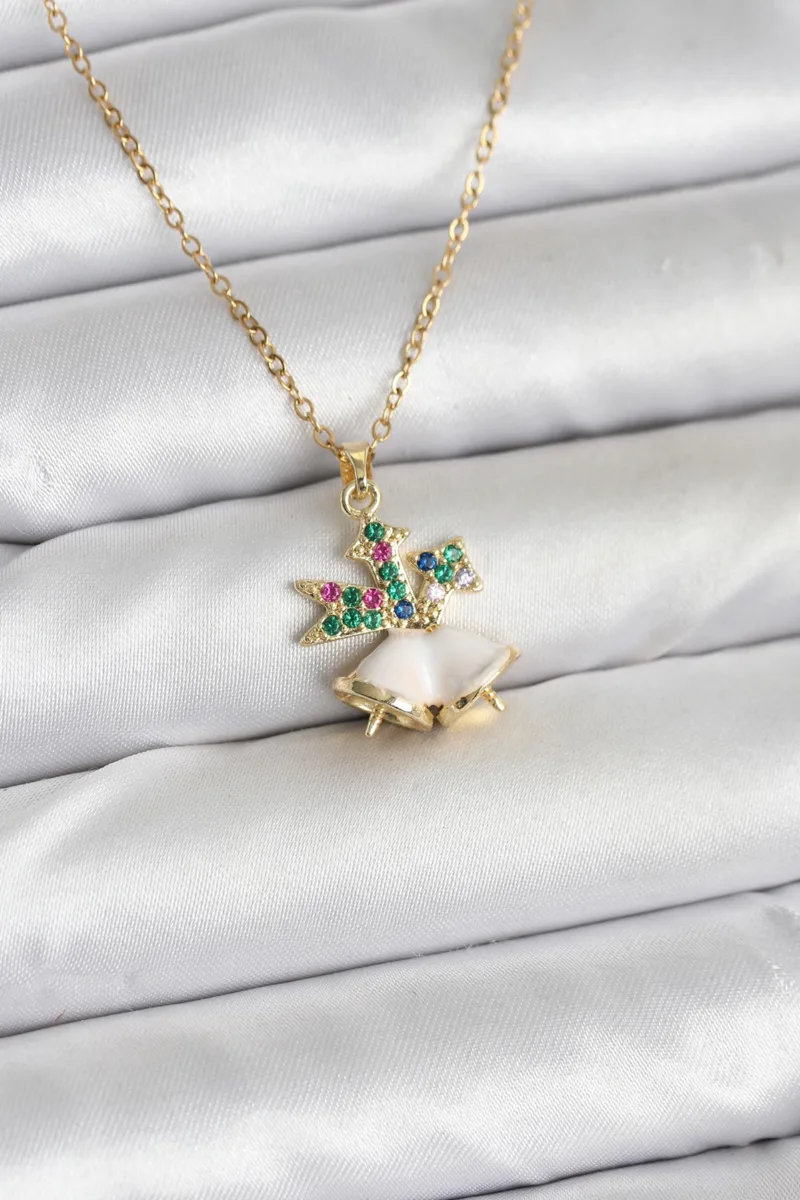Çan Model Gold Renk Yılbaşı Temalı Kolye
