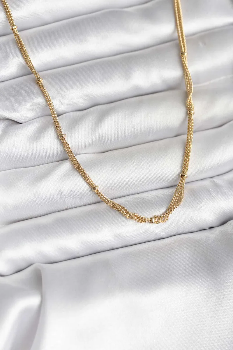 Topçuk Zincir Model Gold Kaplama Kolye