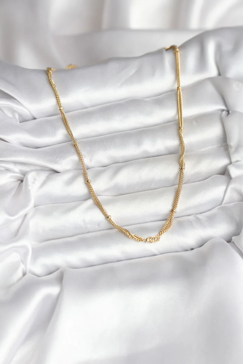 Topçuk Zincir Model Gold Kaplama Kolye