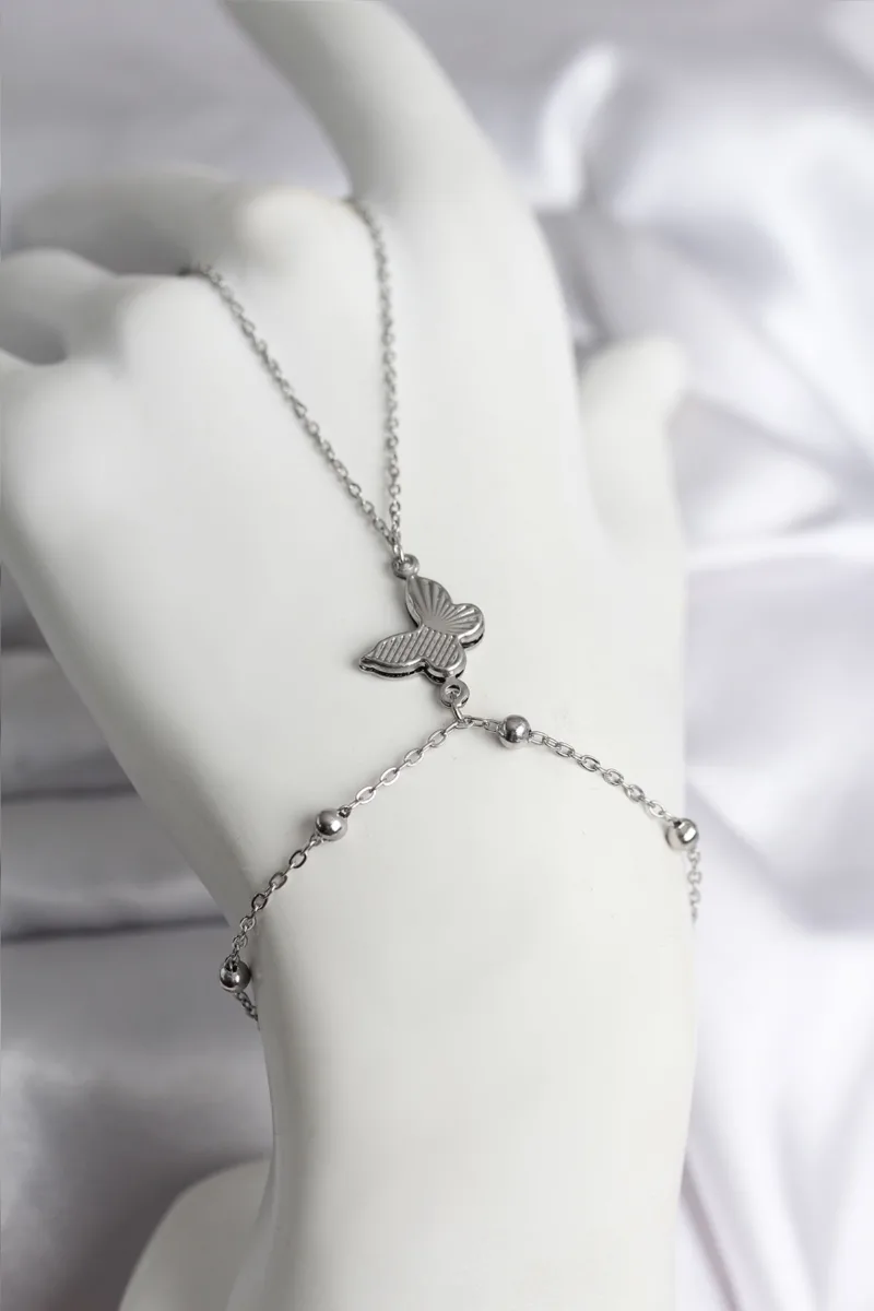 Kelebek Model Çelik Gümüş Renk Şahmeran
