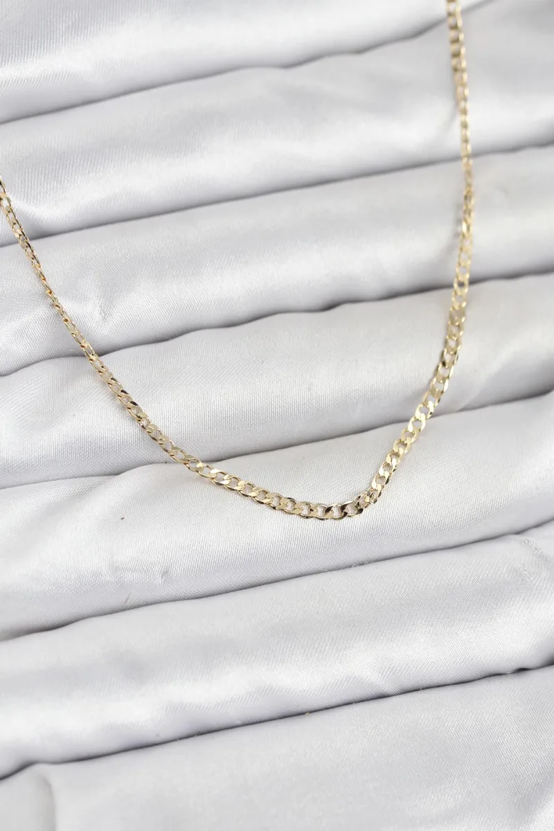 Gold Renk Pirinç Zincir Model Kolye