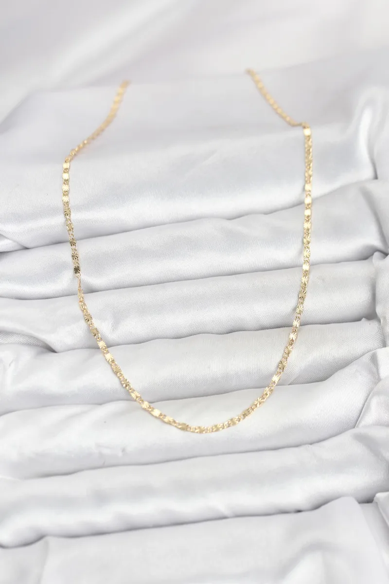 Gold Renk Lazer İnce Zincir Kolye