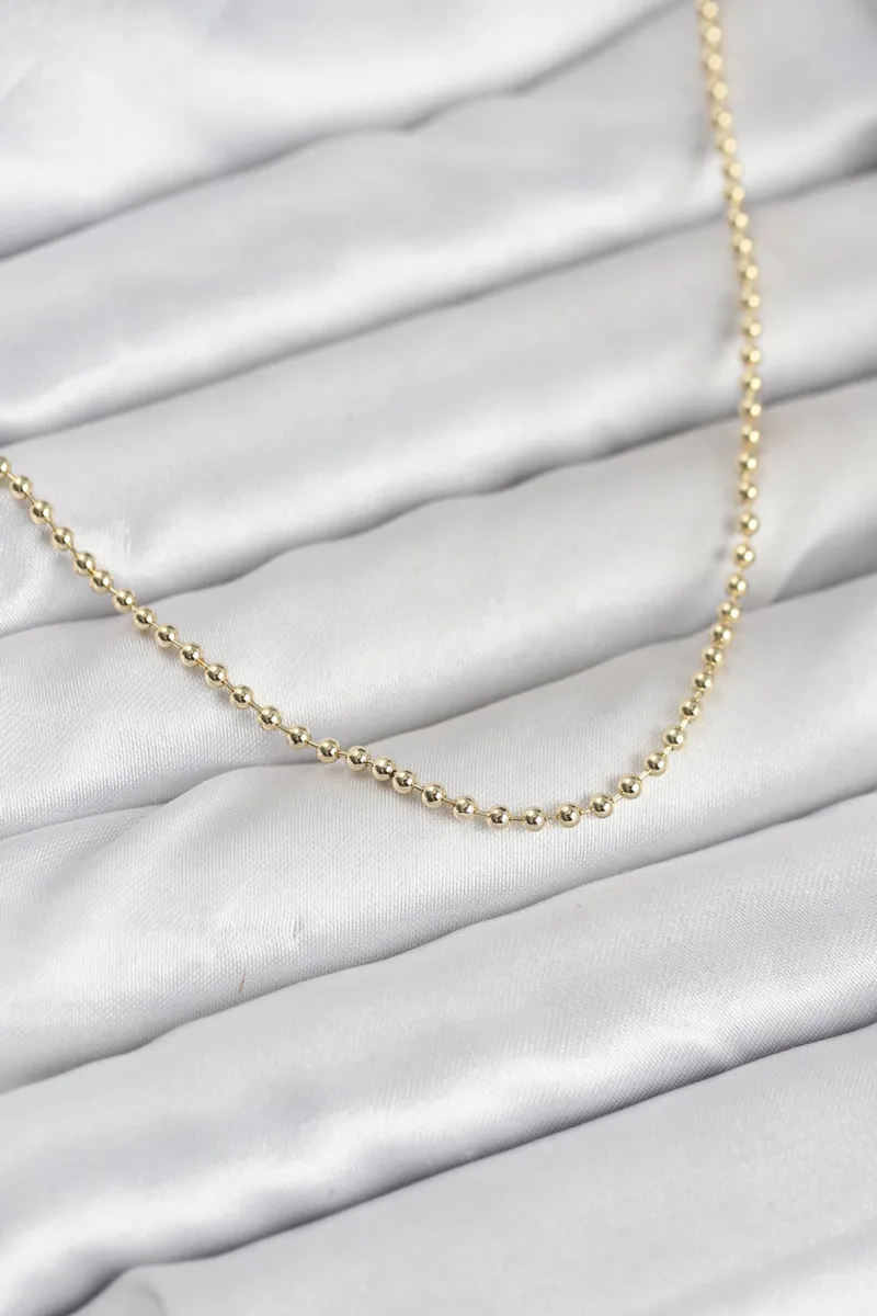 Gold Renk 60 Cm Top Zincir Model Kolye