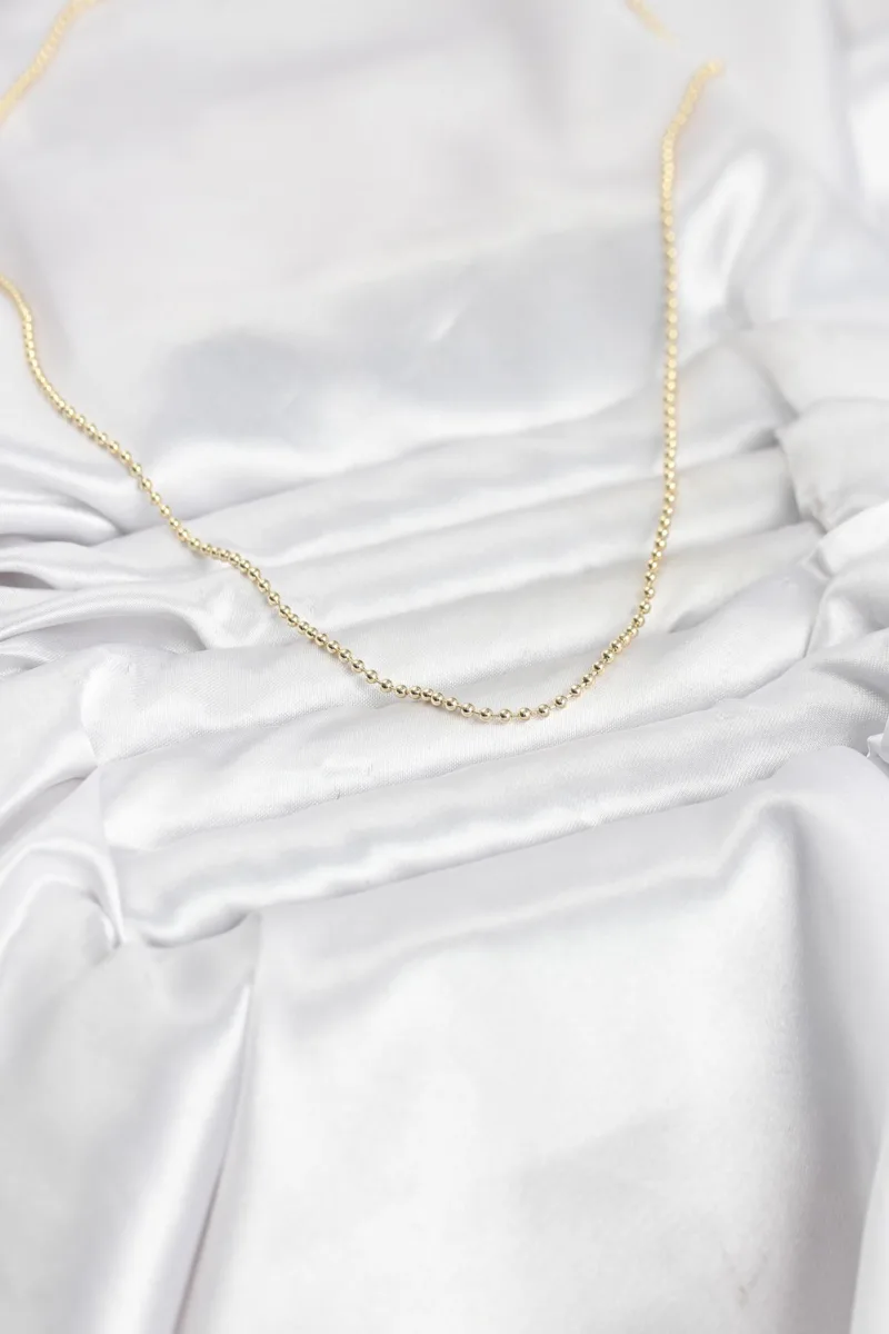 Gold Renk 60 Cm Top Zincir Model Kolye