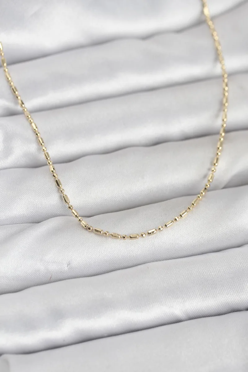Gold Renk 60 Cm Zincirli Kadın Kolye
