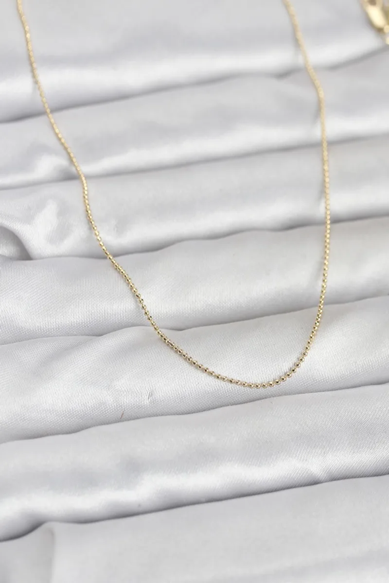 Gold Renk 60 Cm İnce Top Zincir Kolye