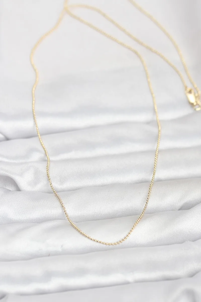 Gold Renk 60 Cm İnce Top Zincir Kolye
