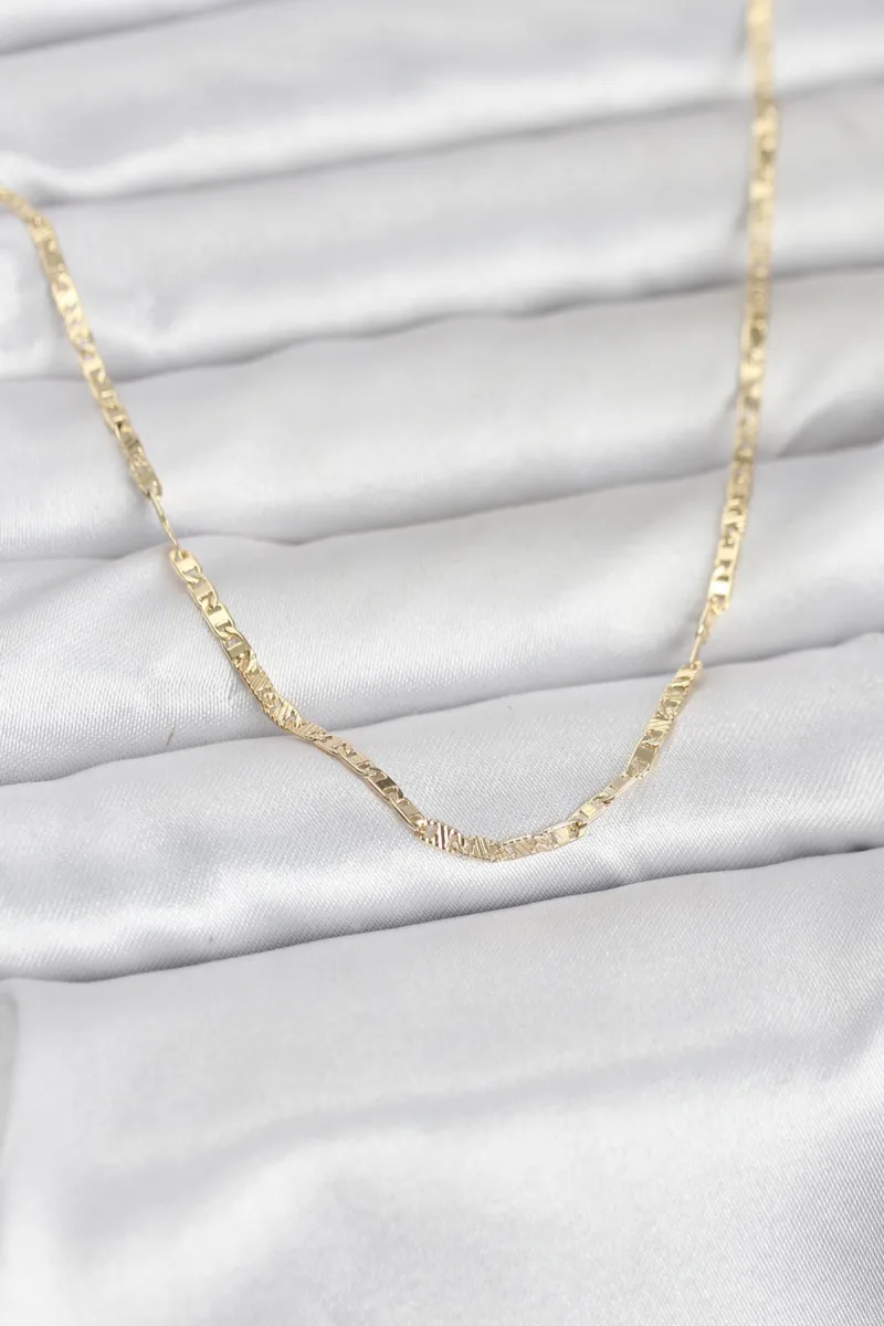 Gold Renk 60 Cm Yassı Zincir Kolye