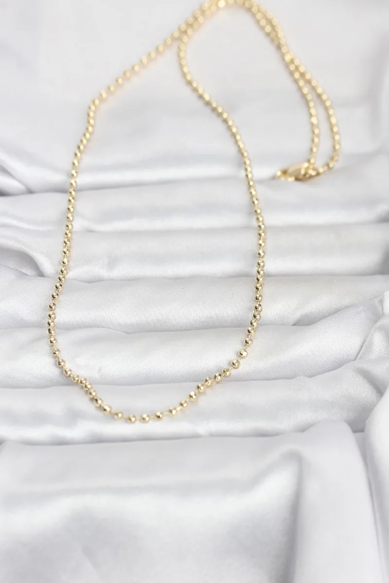 Gold Renk Top Zincirli Model 60 Cm Kolye