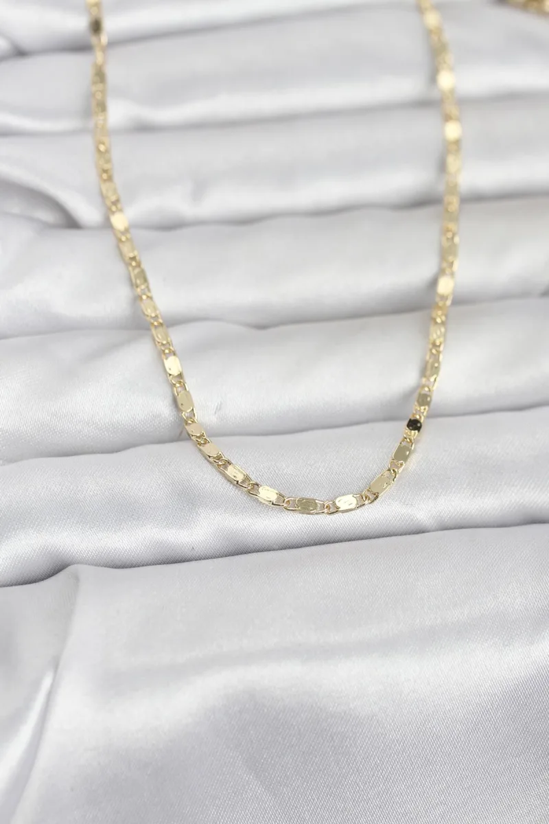 Gold Renk Ezme Zincirli 60 Cm Kolye