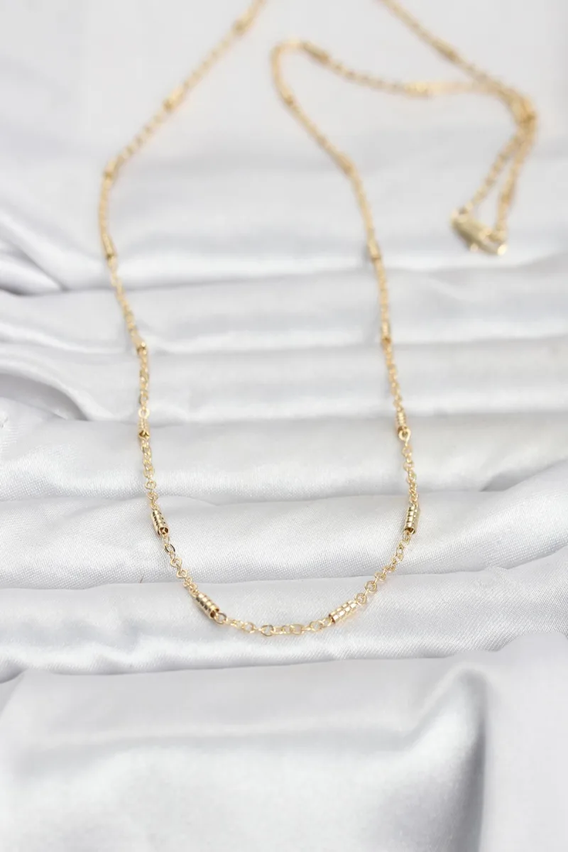 Gold Renk Bar Zincirli 60 Cm Kolye