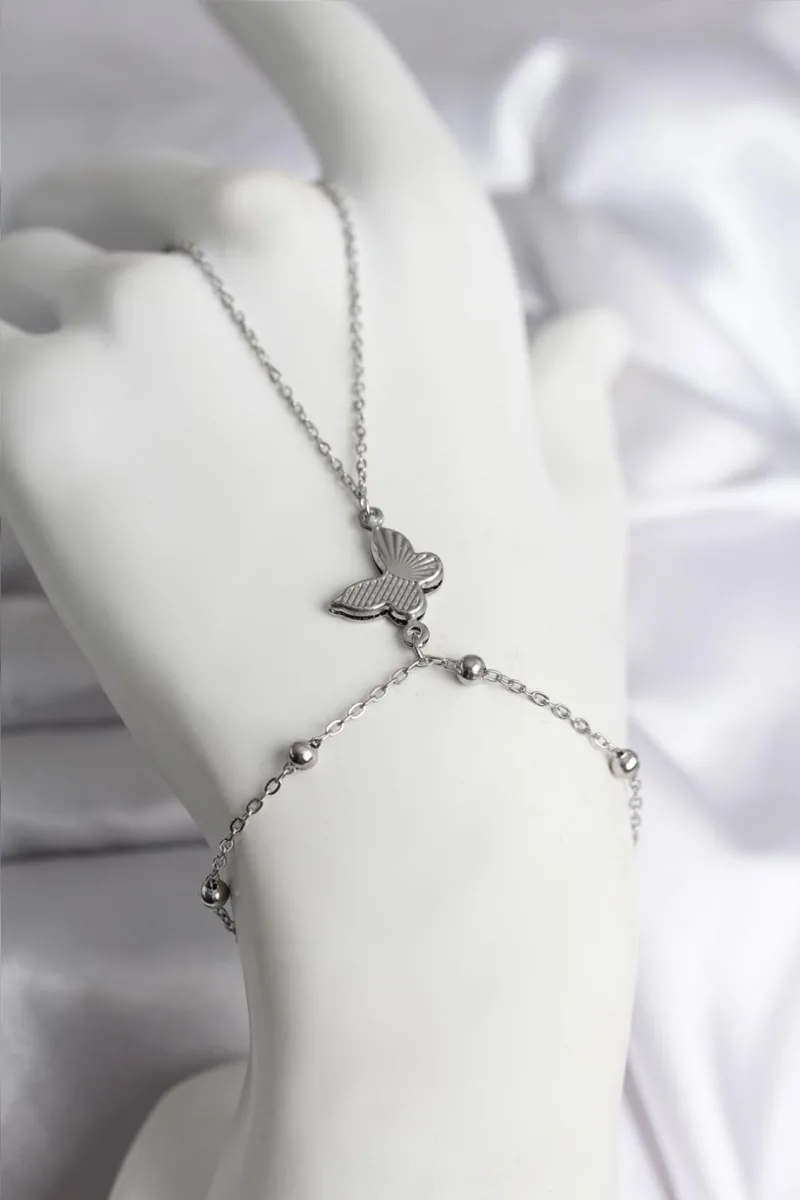 Kelebek Model Çelik Gümüş Renk Şahmeran