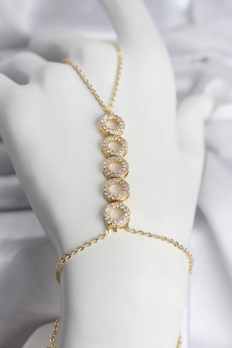 Zirkon Taşlı Sıralı Halka Model Gold Şahmeran